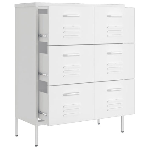 Lady Jillian -  Drawer Cabinet White 80x35x101,5 cm Steel